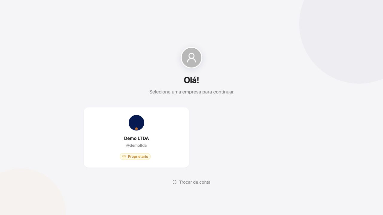Seleção da empresa Demo LTDA com vínculo de Proprietário